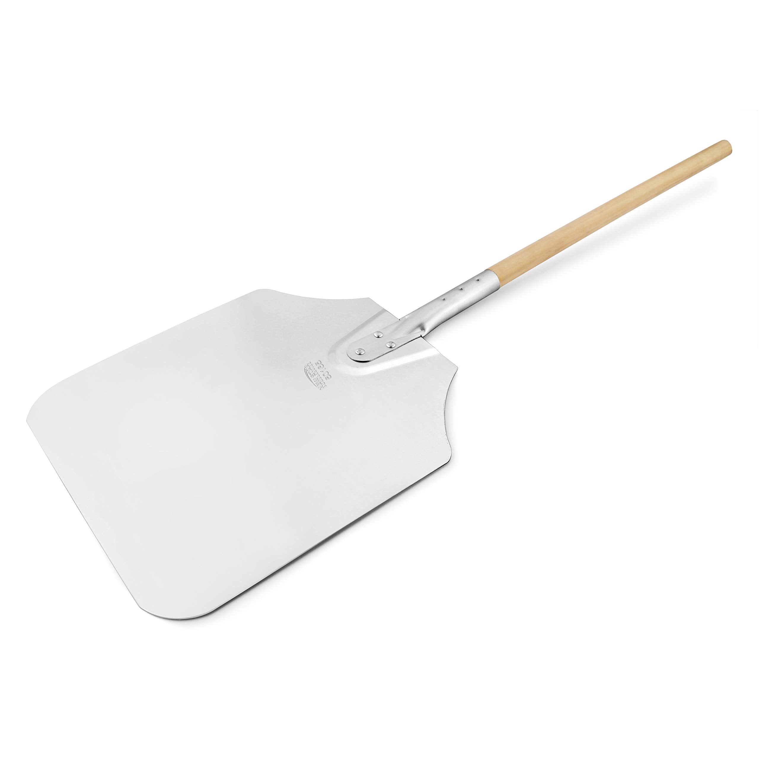 New Star Foodservice 50165 aluminum pizza peel with triple rivet for added stability.