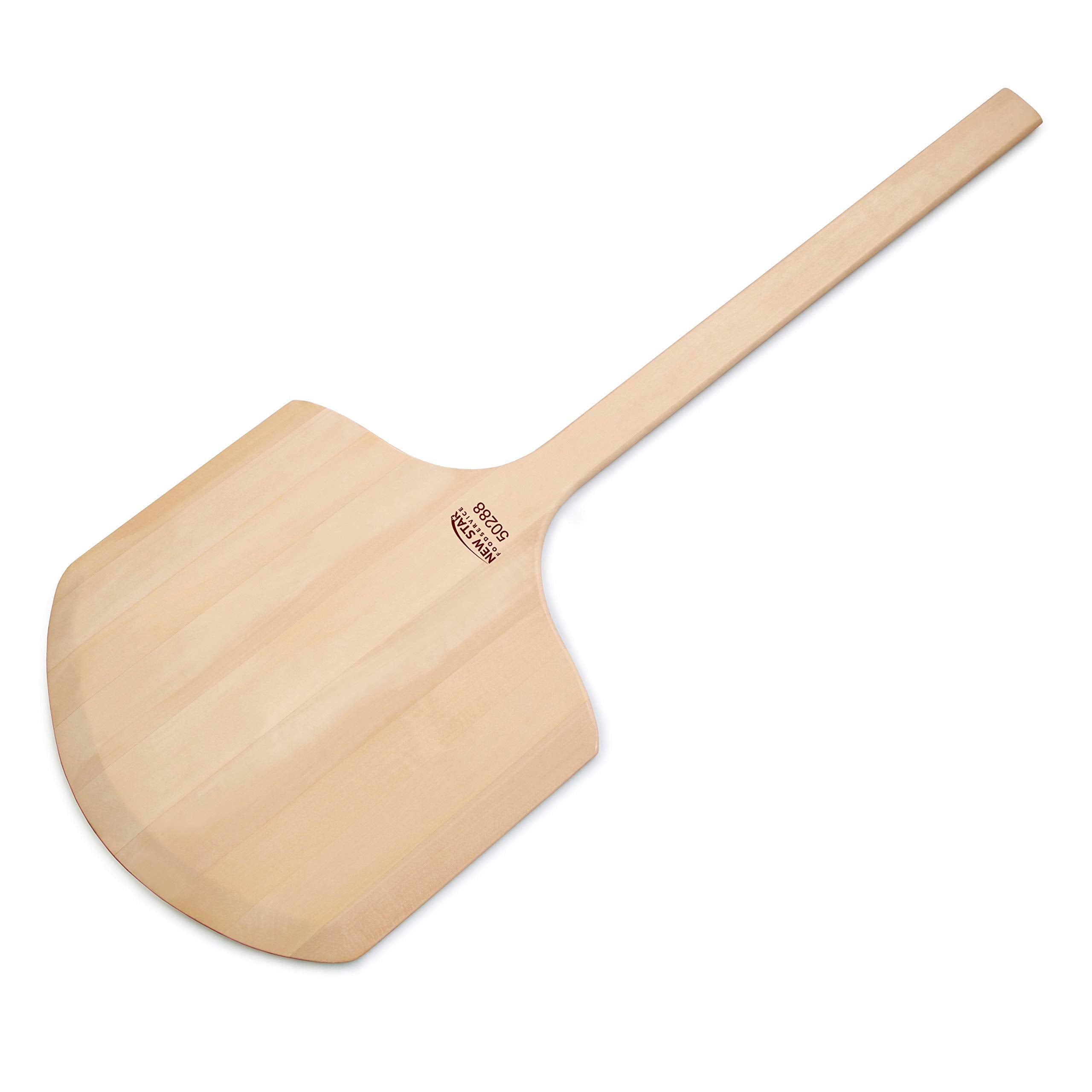 New Star Foodservice 50288 handle view highlighting ergonomic 22-inch wooden grip