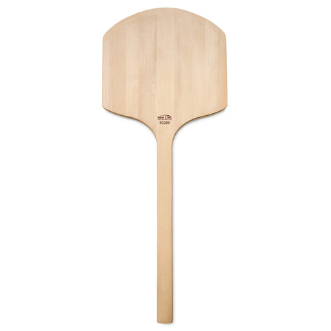 New Star Foodservice 50288 wooden pizza peel front view with sturdy basswood for oil-free food contact