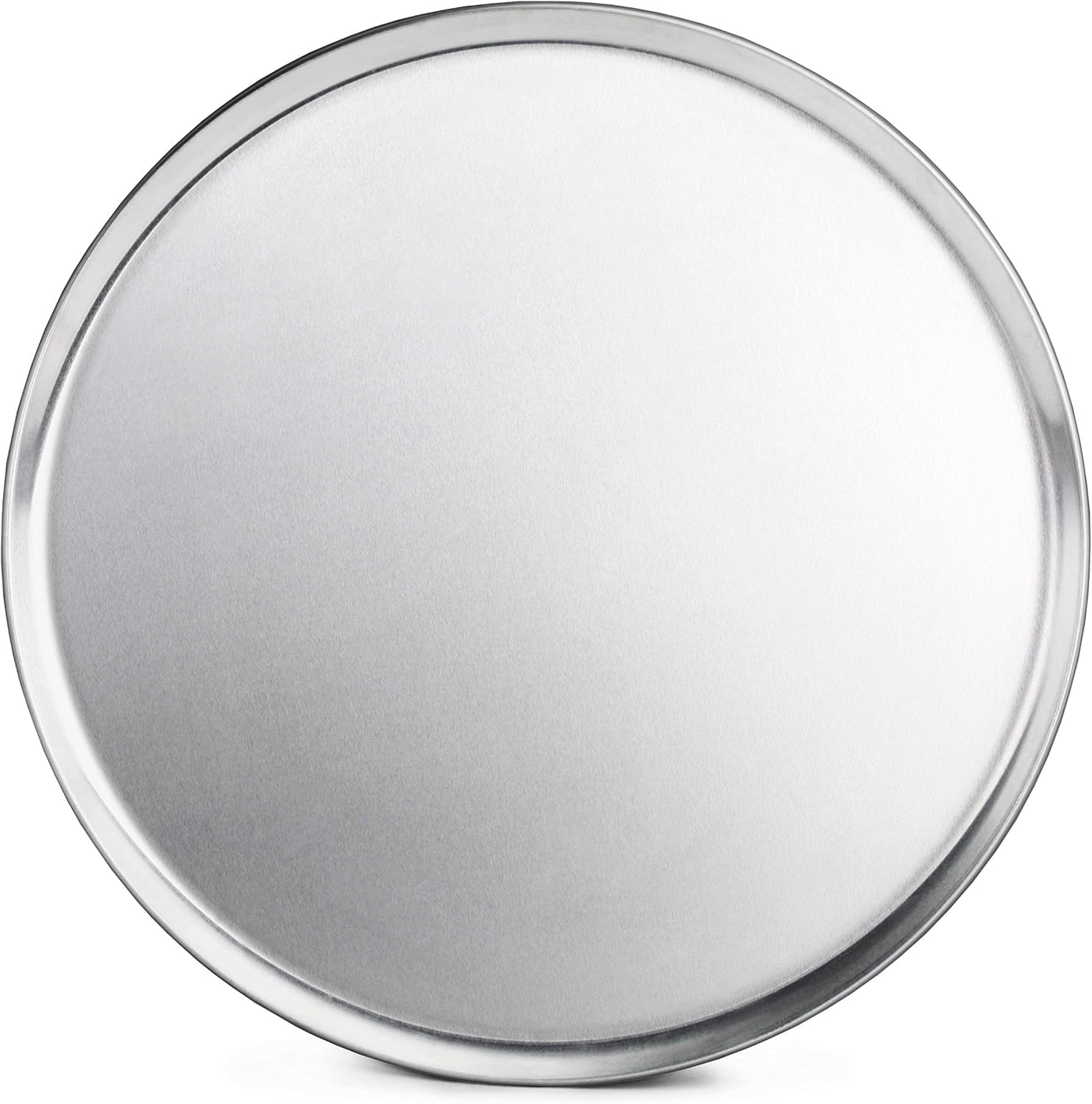 New Star Foodservice 50837 16-inch pizza pan with coupe rim for restaurant use.