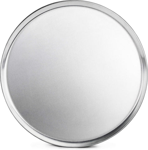 New Star Foodservice 50837 16-inch pizza pan with coupe rim for restaurant use.