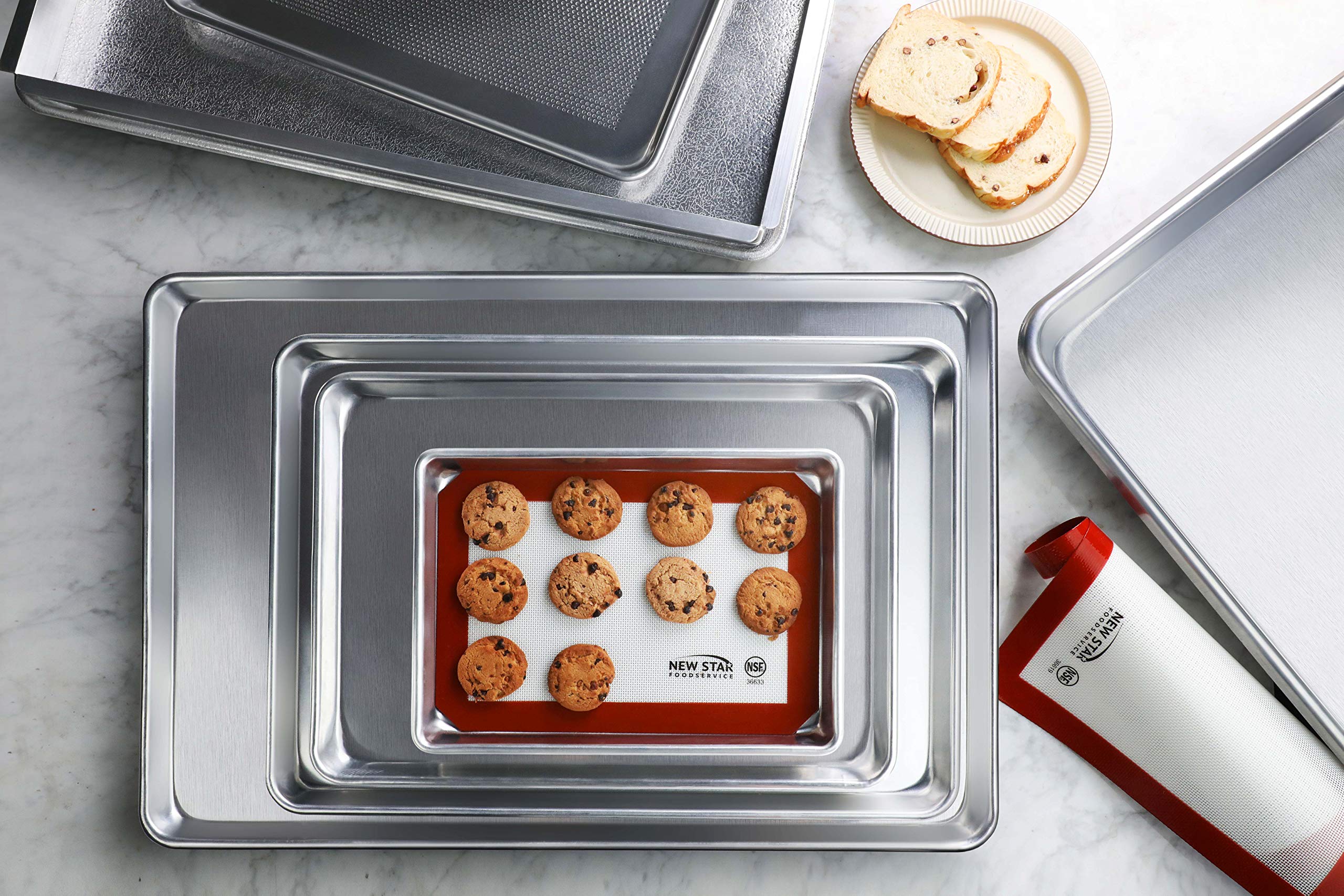 New Star Foodservice easy-clean sheet pan after baking