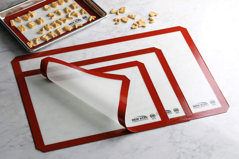New Star Foodservice 14x20 baking mat covers most sheet pans.