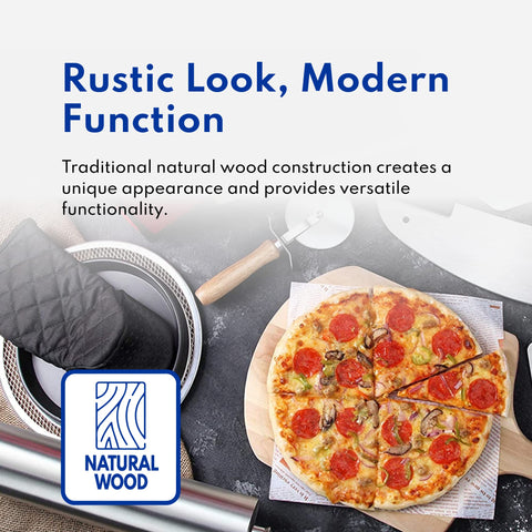 New Star Foodservice pizza peel side view highlights smooth finish