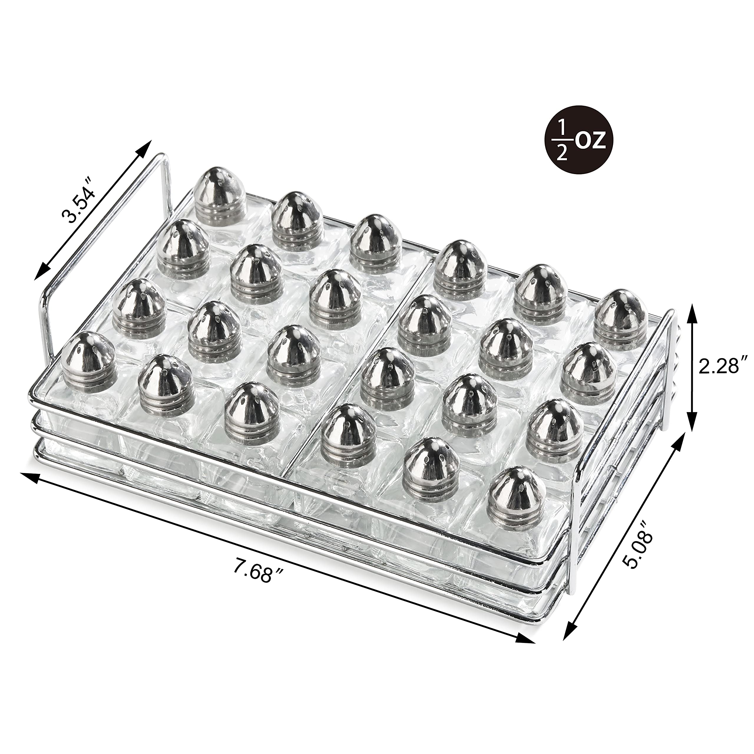 New Star Glass Cube Mini Salt and Pepper Top for steady pour control.