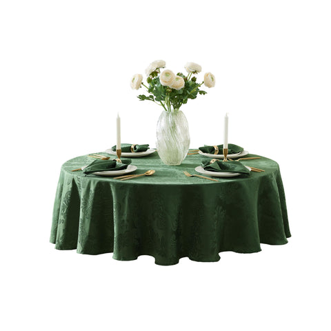 Banquet-ready appeal of Newbridge Barcelona damask tablecloth enhances event tables