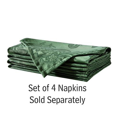 Newbridge Barcelona damask tablecloth stain-release finish helps cleanups after meals.