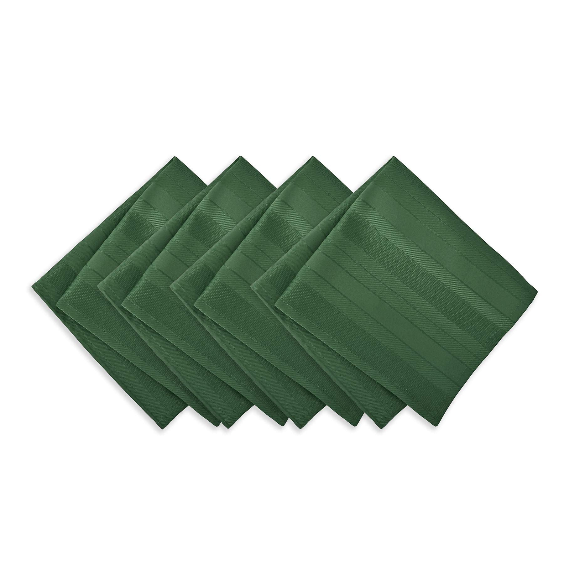 Newbridge hunter green napkins closed view showcasing festive satin stripe for holiday tables