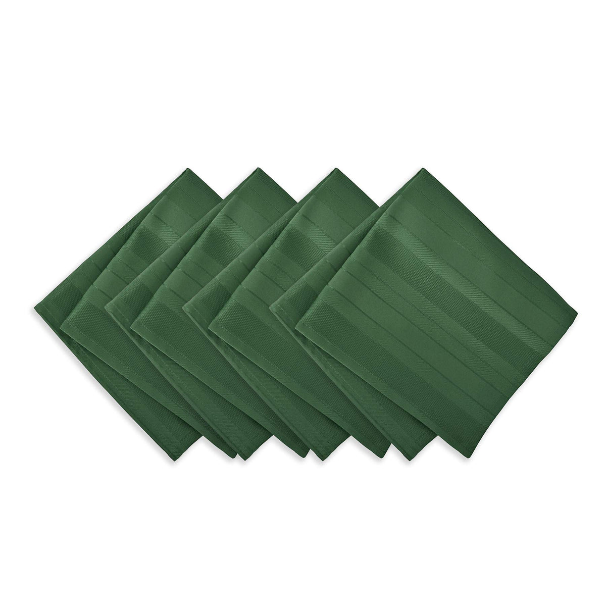 Newbridge hunter green napkins closed view showcasing festive satin stripe for holiday tables