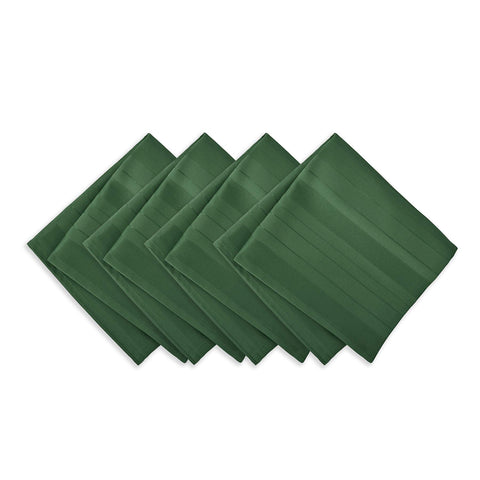Newbridge hunter green napkins closed view showcasing festive satin stripe for holiday tables