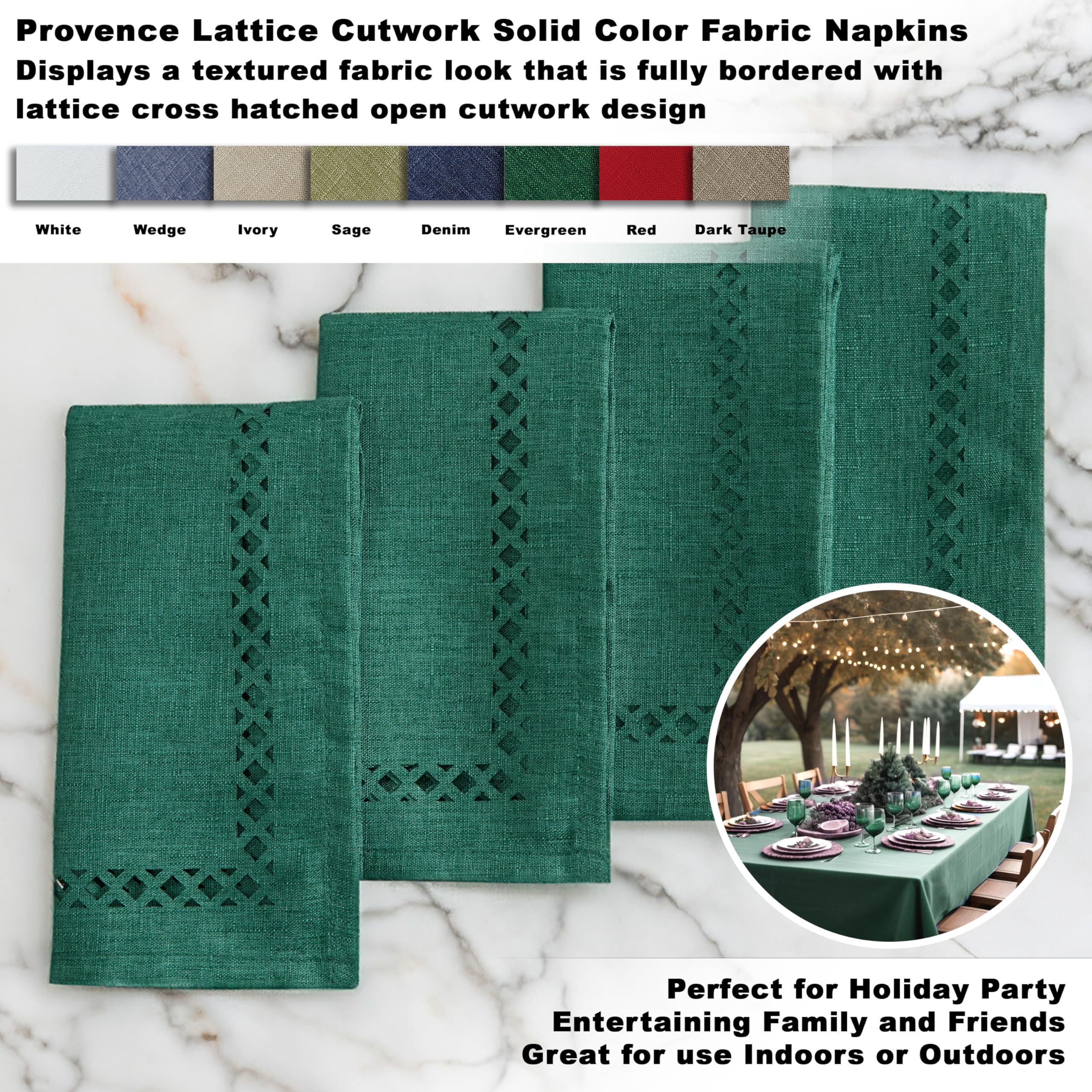 Newbridge 4-pack napkins, 17x17 inches, easy care for holiday dining.