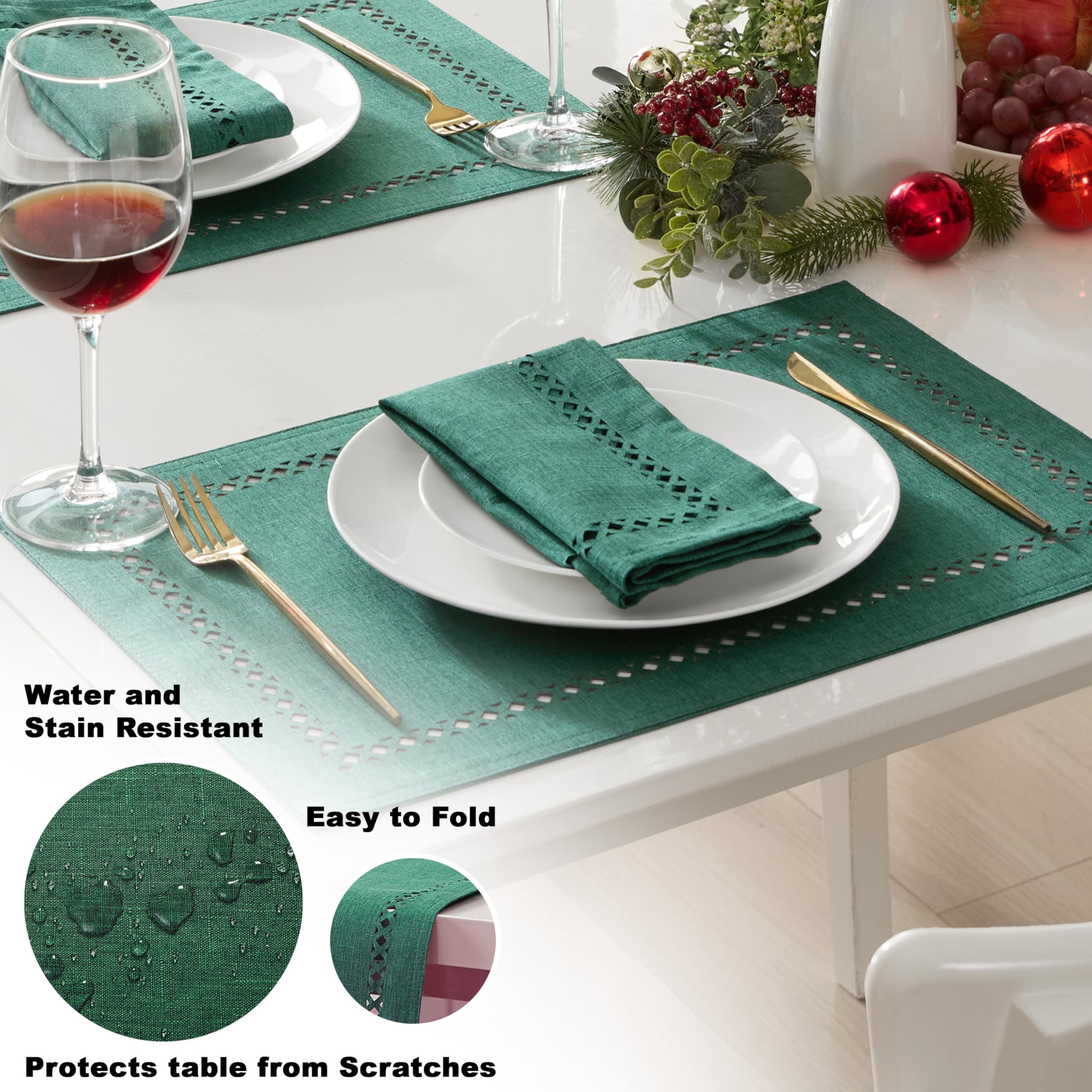 Newbridge Provence lattice cutwork detail elevates holiday tables.
