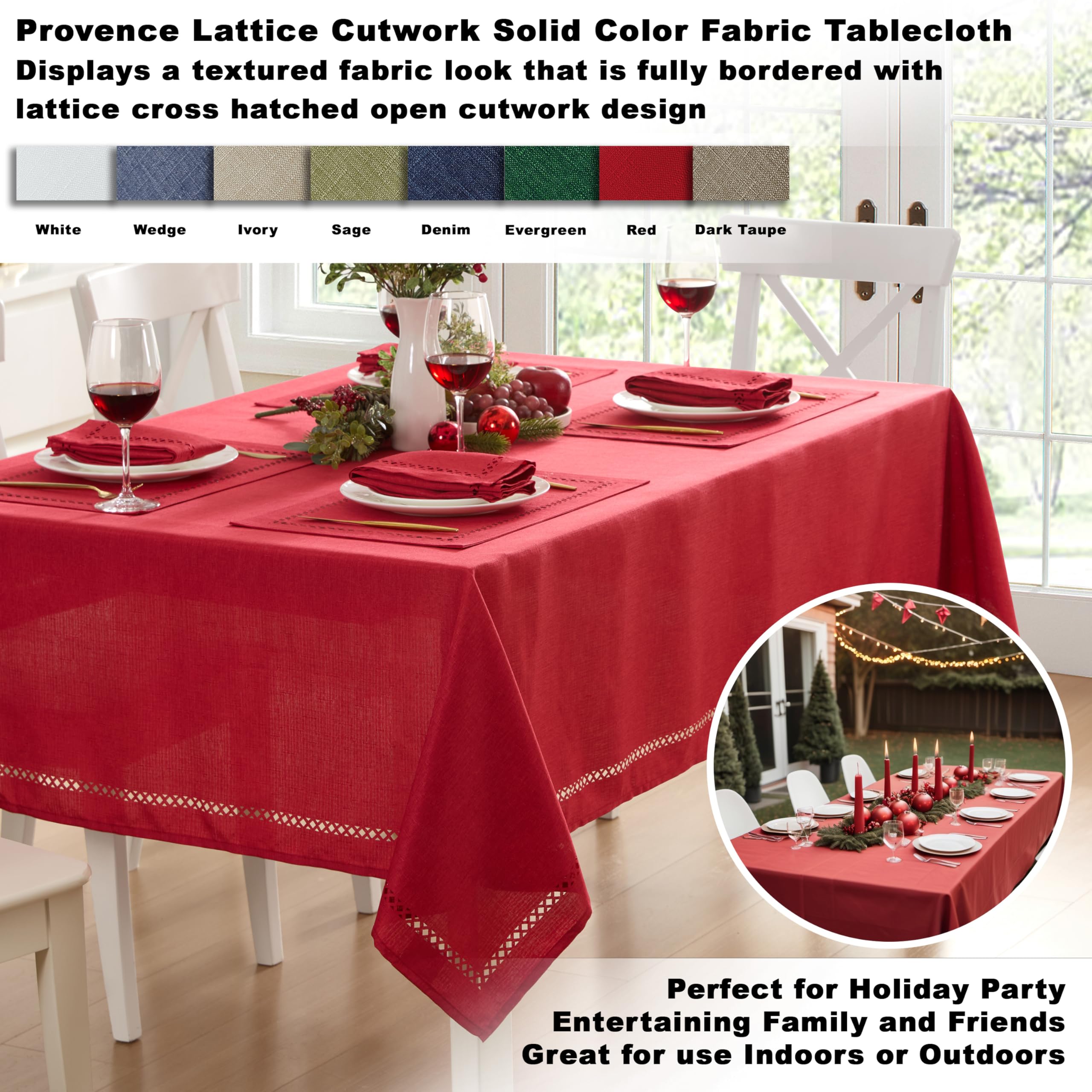 Newbridge Provence lattice cutwork closeup highlights textured elegance.