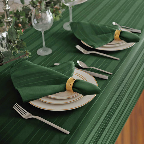 Newbridge satin stripe detail emphasizes refined design for formal dinners