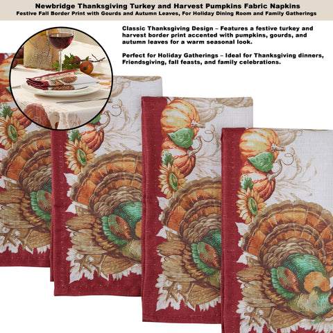 Newbridge rust border detail frames the table for holiday entertaining.