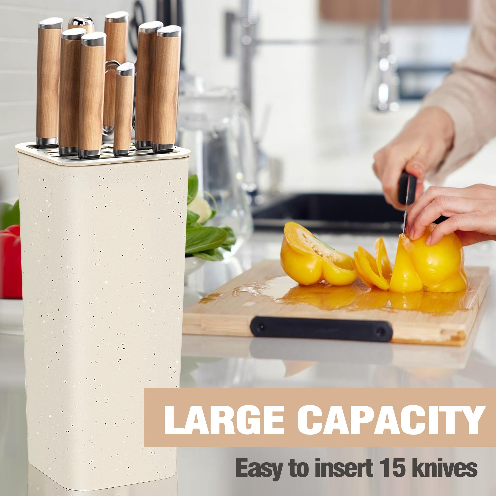 NEWE base with water outlets keeps blades dry between uses