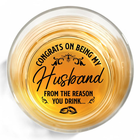 NewEleven whiskey glass birthday gift with bottom quote for him
