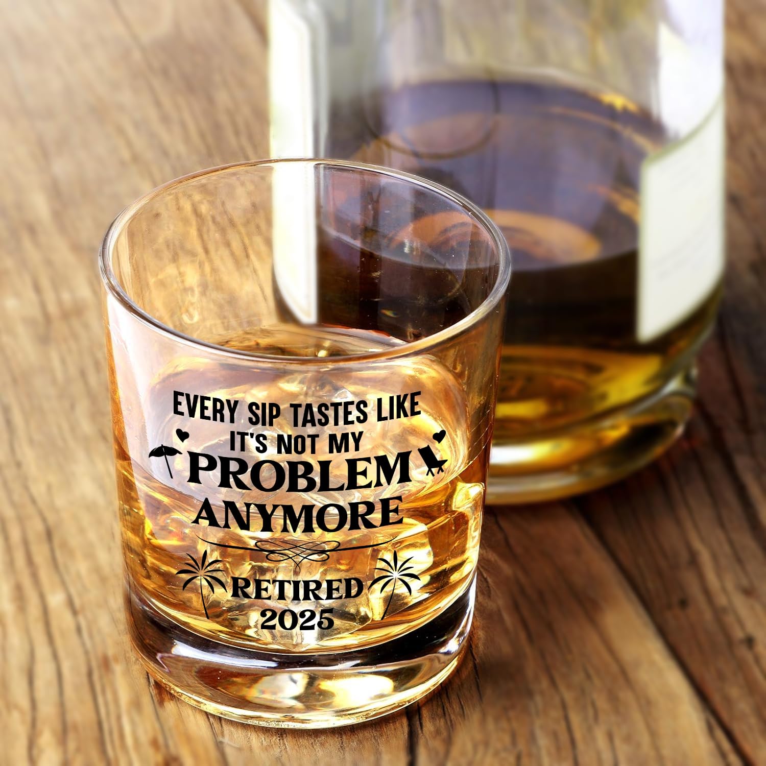 NewEleven coworker leaving gift glass suitable for display or gifting.