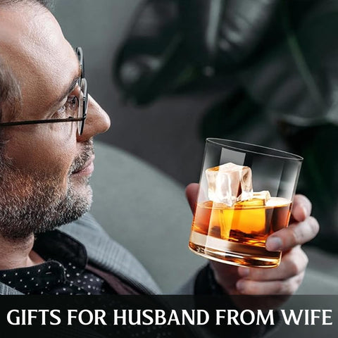NewEleven gift idea: husband from wife whiskey glass for memorable toasts