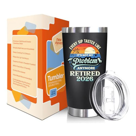 NewEleven 20oz insulated stainless steel tumbler keeps drinks at temperature