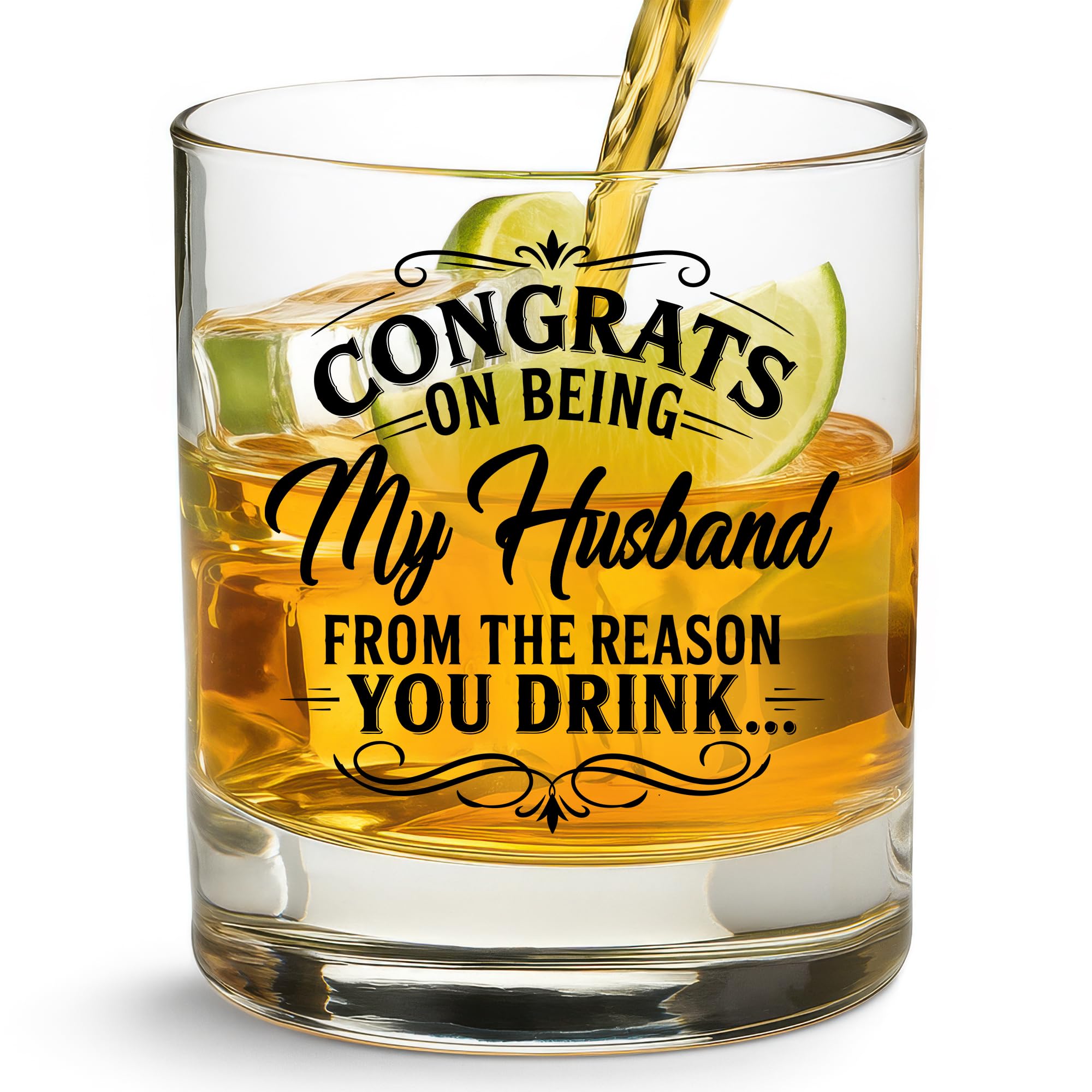 NewEleven whiskey glass with witty quote for a memorable toast
