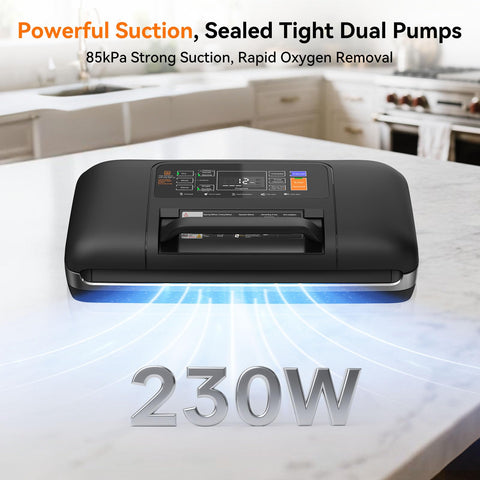 Newise 85KPa vacuum sealer front view highlighting intuitive controls