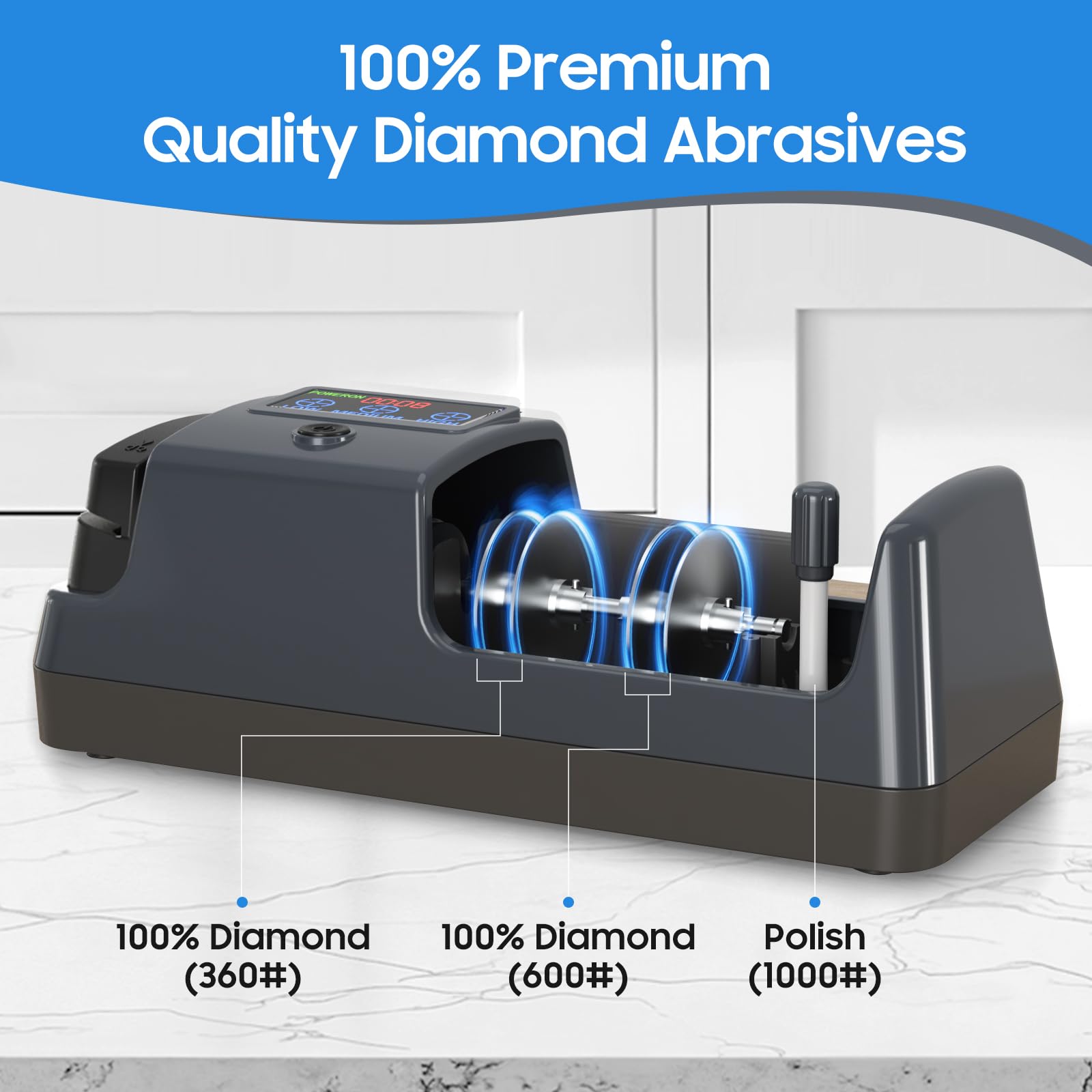 Newise 100% diamond abrasives provide durable sharpening