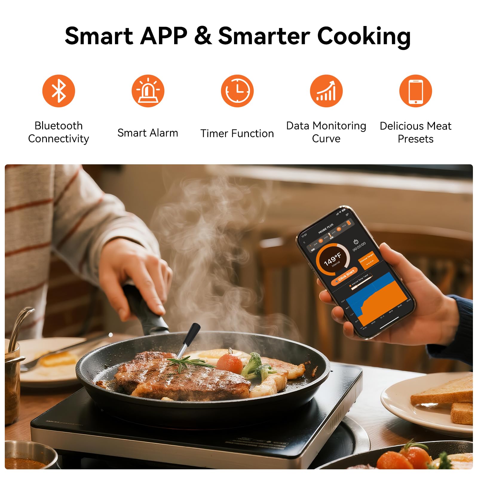 Newise PROBE Plus app controls temperature from your phone.