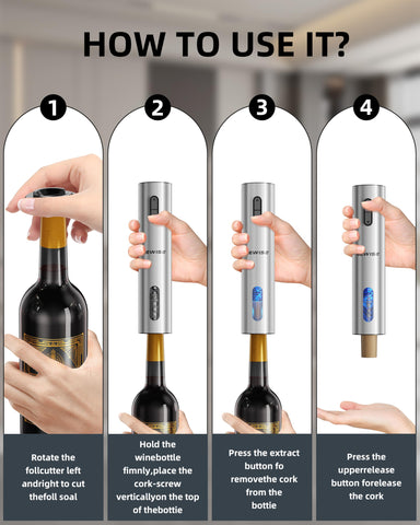 Newise Rechargeable Wine Set vacuum stoppers preserving wine freshness