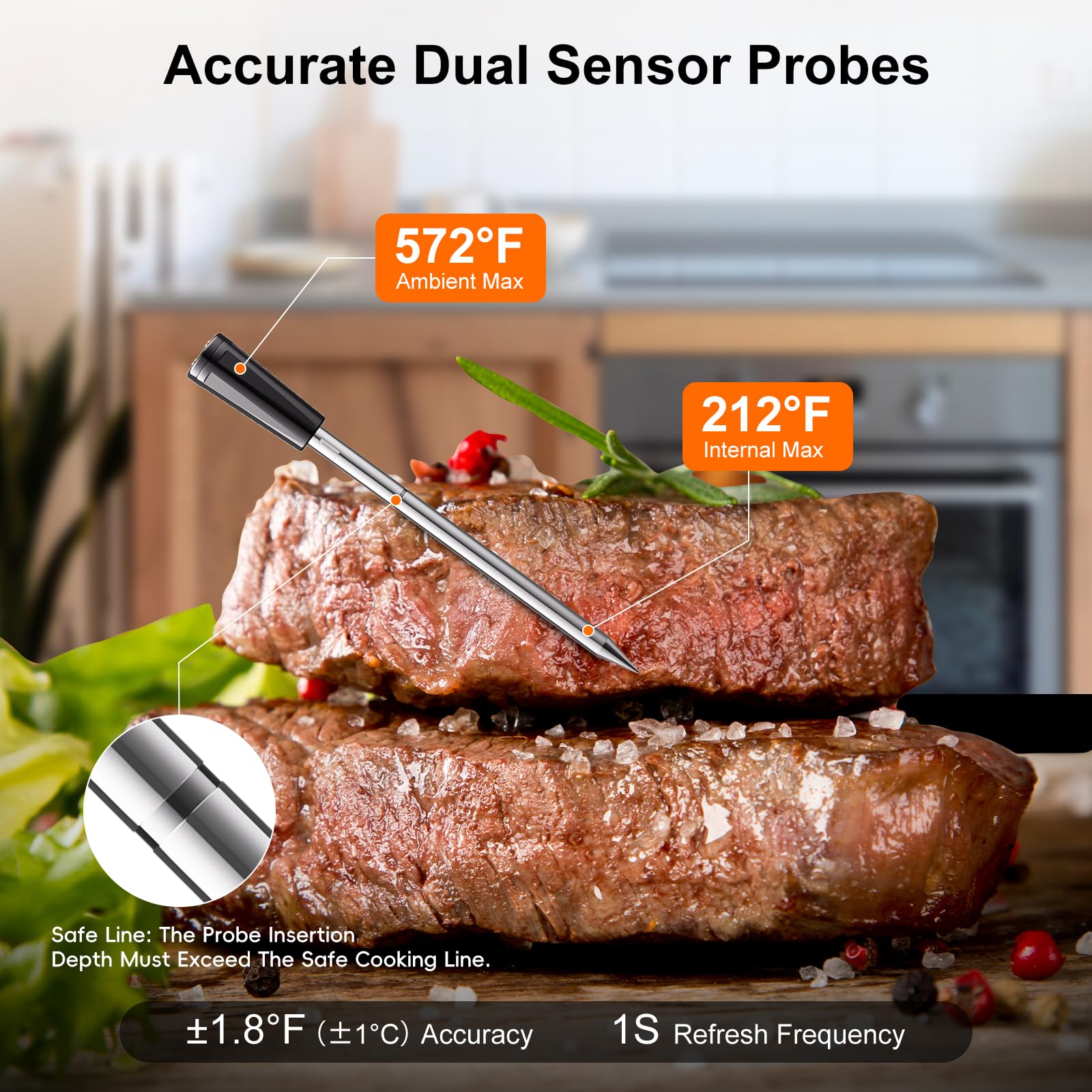 Newise long-range Bluetooth connects 130 ft to base and 260 ft to phone.