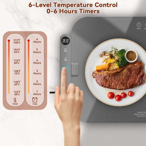 Newise warming mat features anti-scald edges and non-slip feet for safer use.