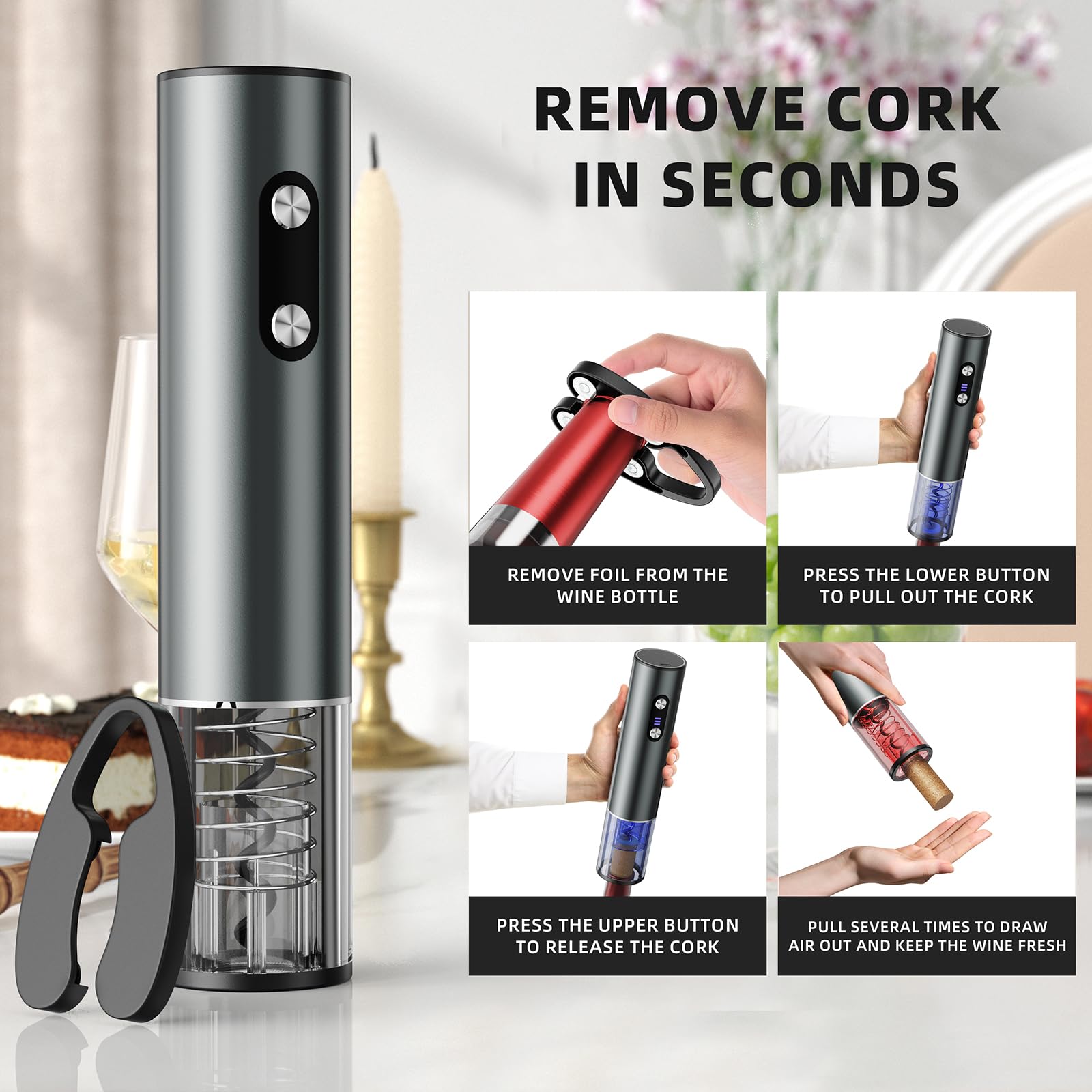 Newise wine aerator demonstrates rapid aeration for richer aroma.