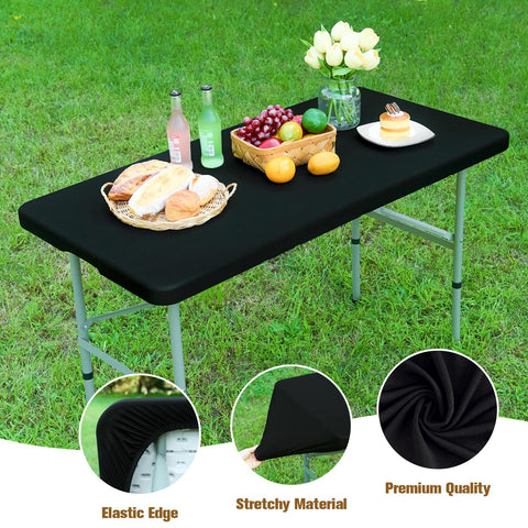 NEWISHER tablecloth 36x60 showing snug-fit elastic edge.