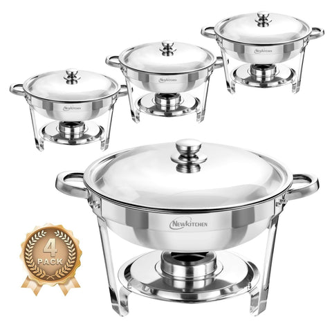 NEWKITCHEN chafing dish 5qt round set for elegant buffet service.