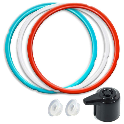 Newkiton 6QT silicone sealing ring trio in three colors for easy identification and replacement.