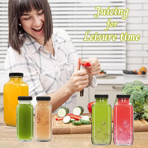 NEWMIAO glass bottle versatile for juice, honey, kefir, and dressings.