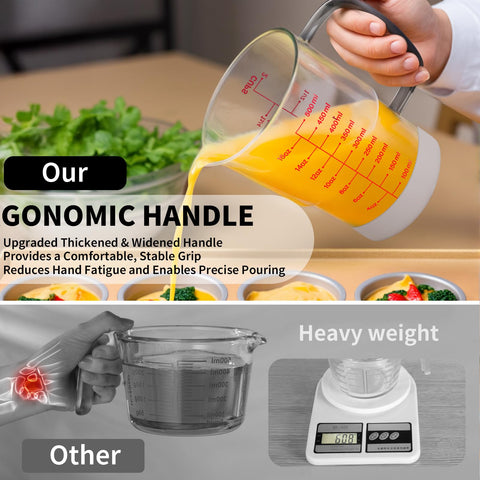 Newness 2-Cup Glass Measuring Cup is dishwasher-safe for simple cleanup.