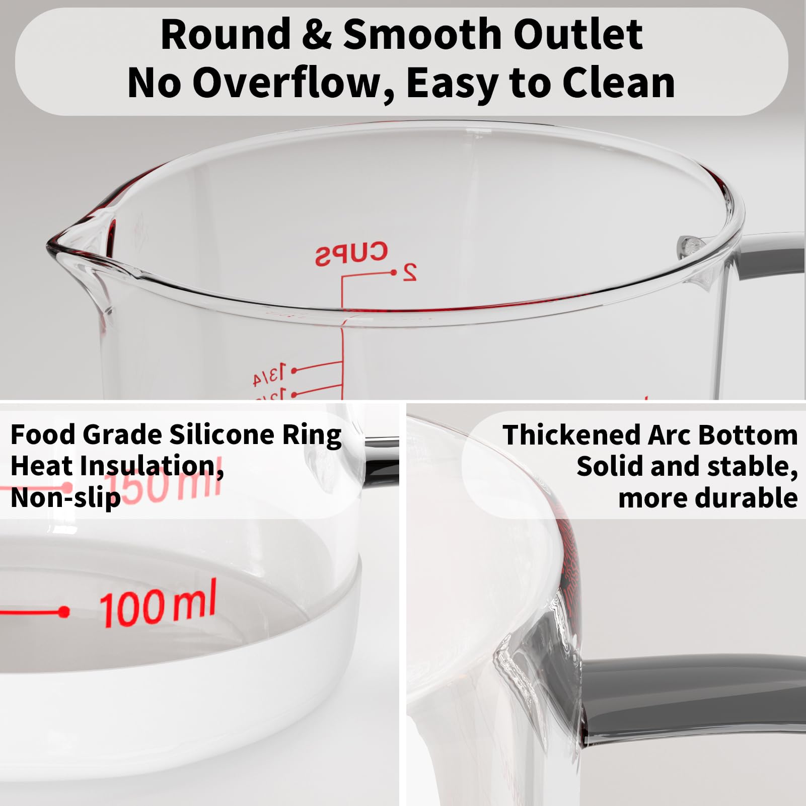 Newness 2-Cup Glass Measuring Cup is oven-safe for preheated baking.