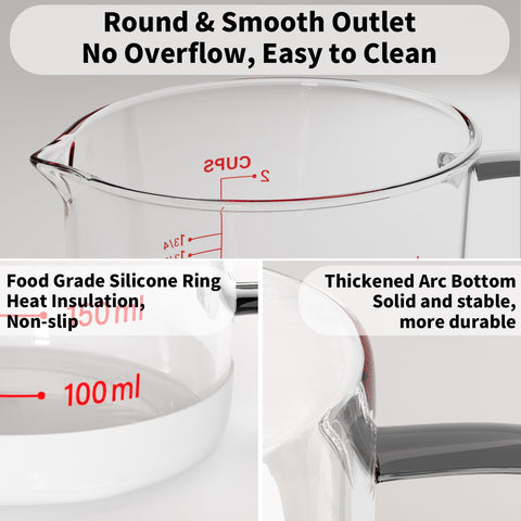 Newness 2-Cup Glass Measuring Cup is oven-safe for preheated baking.