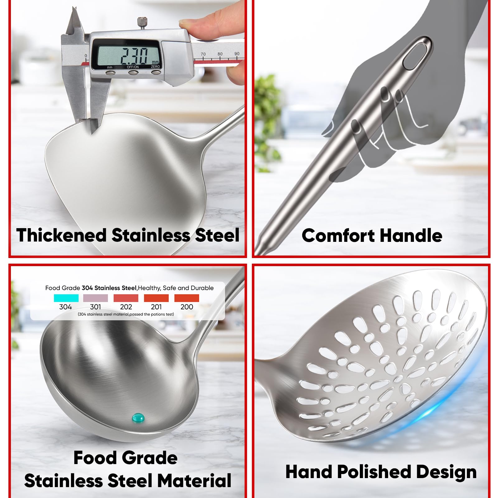 Newness solid turner ergonomic spatula provides precise flipping and sautéing control.