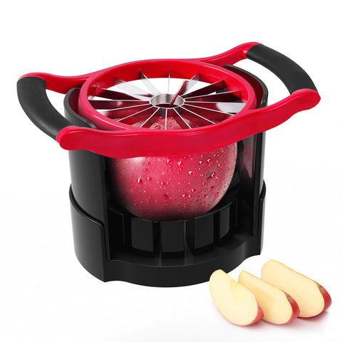 Newness apple slicer produces 16 uniform slices for even snacks