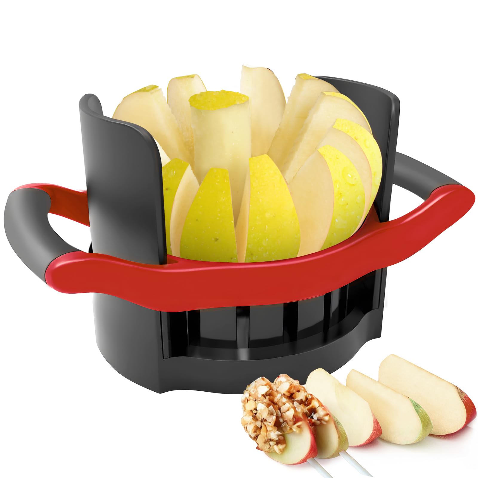 Newness apple slicer 5-12 inch large with 12 even slices for quick prep.