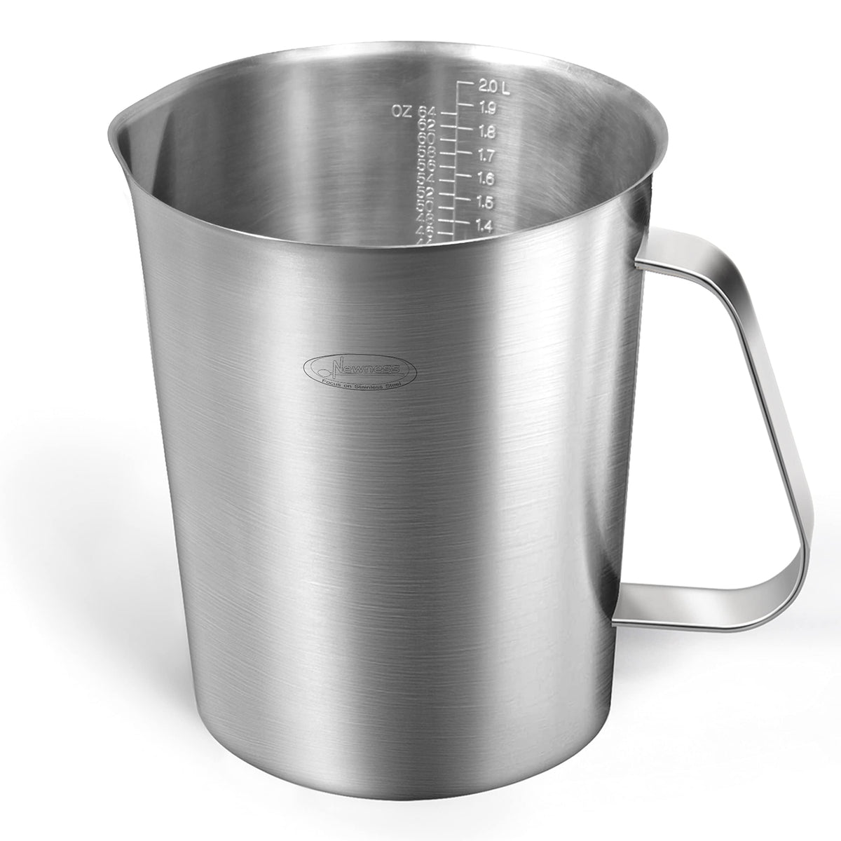 Newness measuring cup with OZ, ML, Cup scales for precise portions.