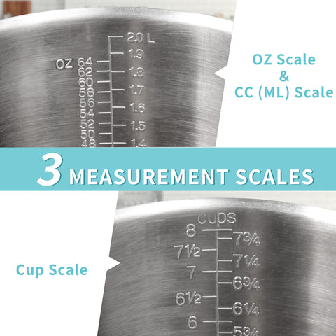 Newness measuring cup wide-mouth design for easy cleaning.