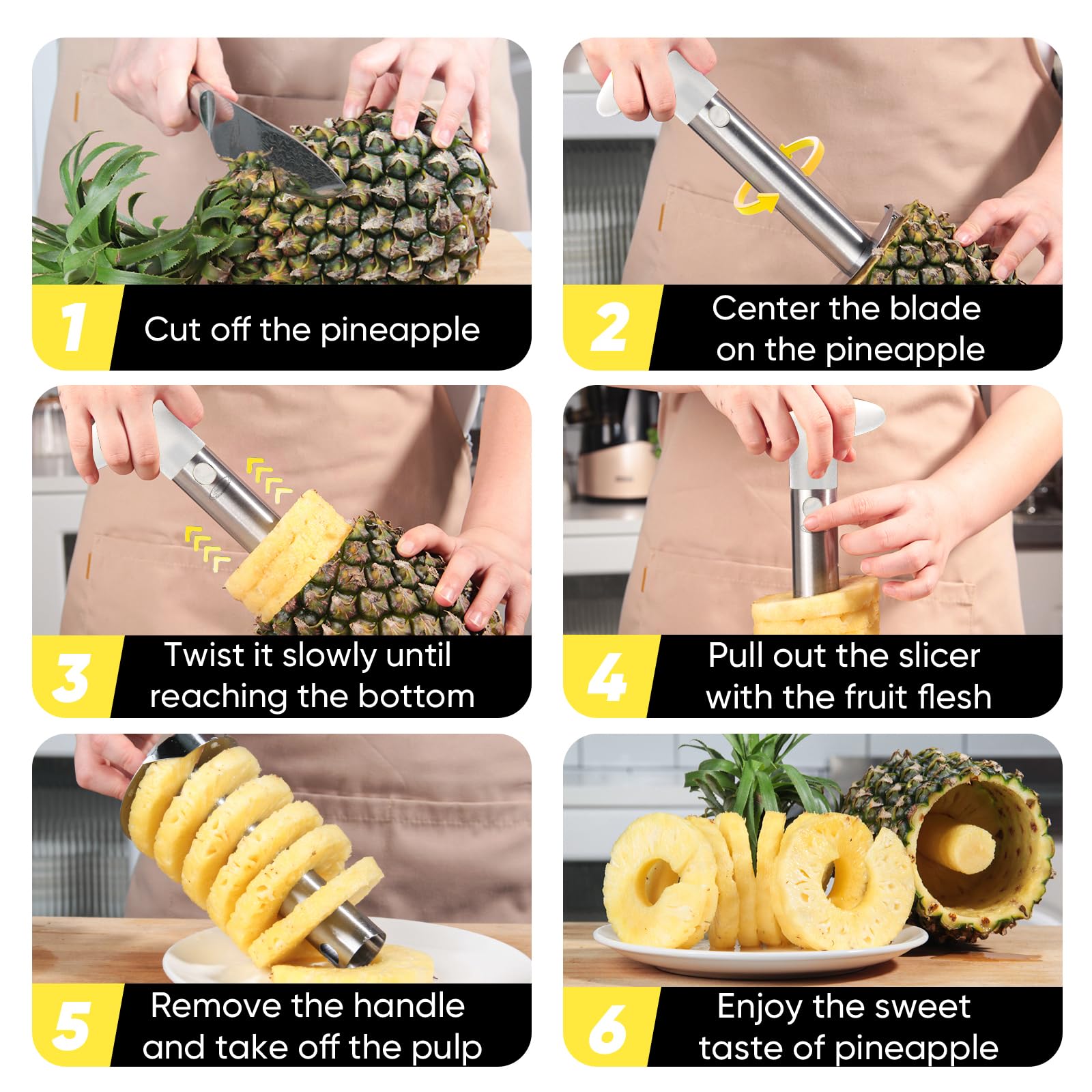 Newness Pineapple Corer produces even rings for dessert plating