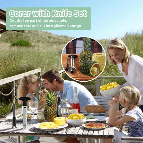 Newness Pineapple Corer electric and manual modes shown together