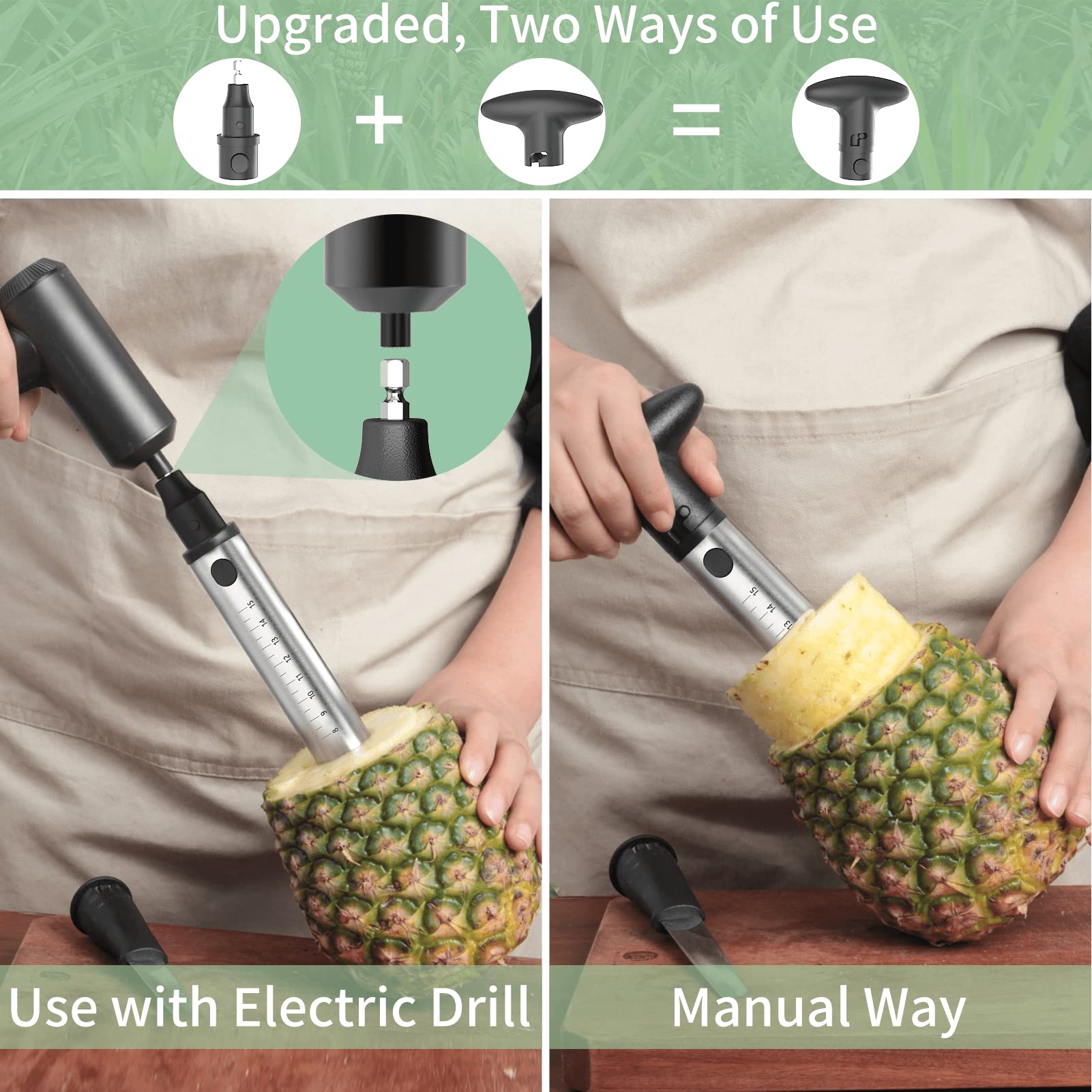 Newness Pineapple Corer measure marks for depth control