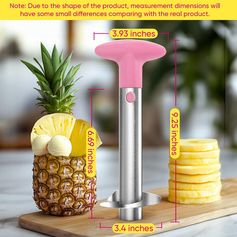 Newness pineapple corer pink-handle variant adds playful kitchen color.