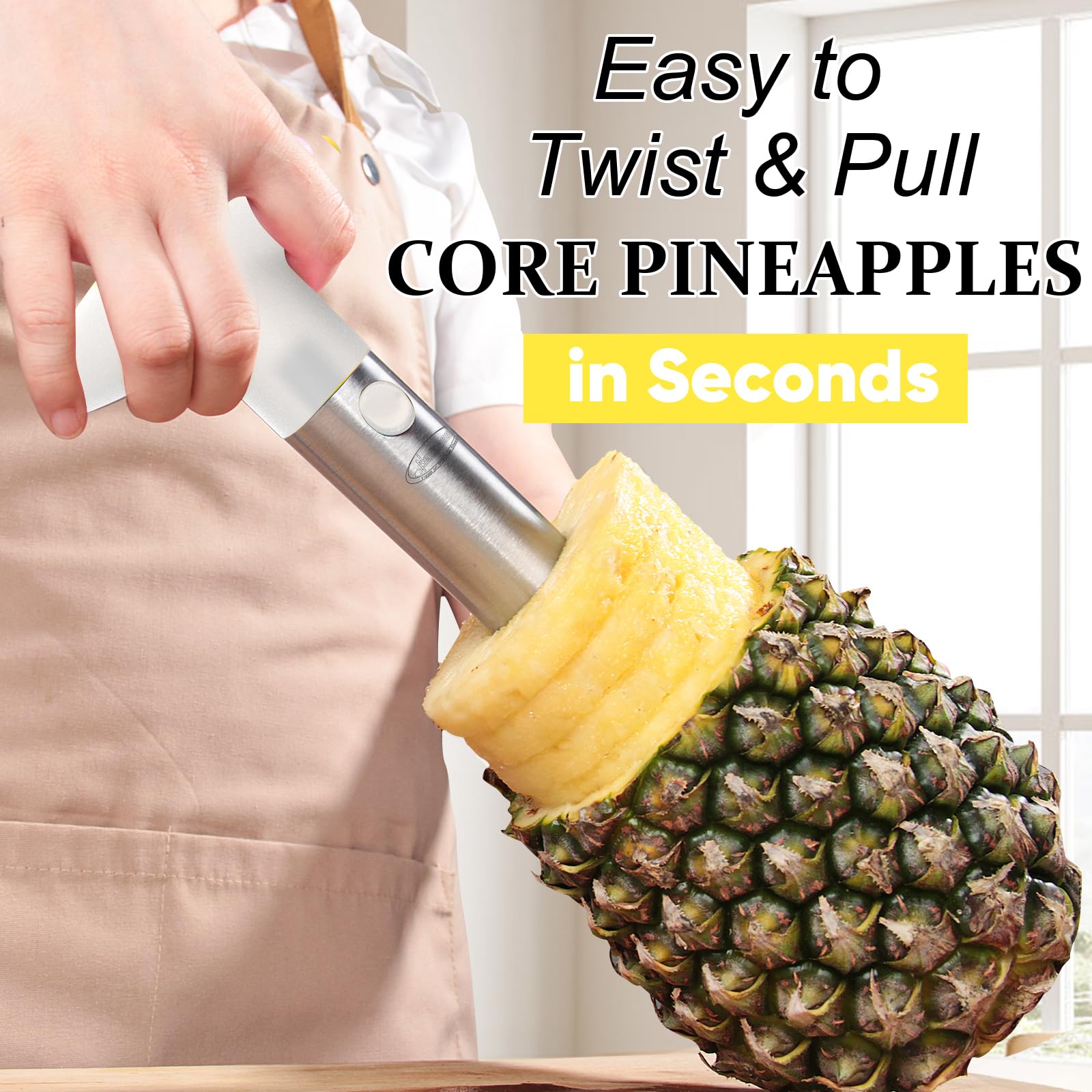 Newness Pineapple Corer preserves shell for serving bowl presentation