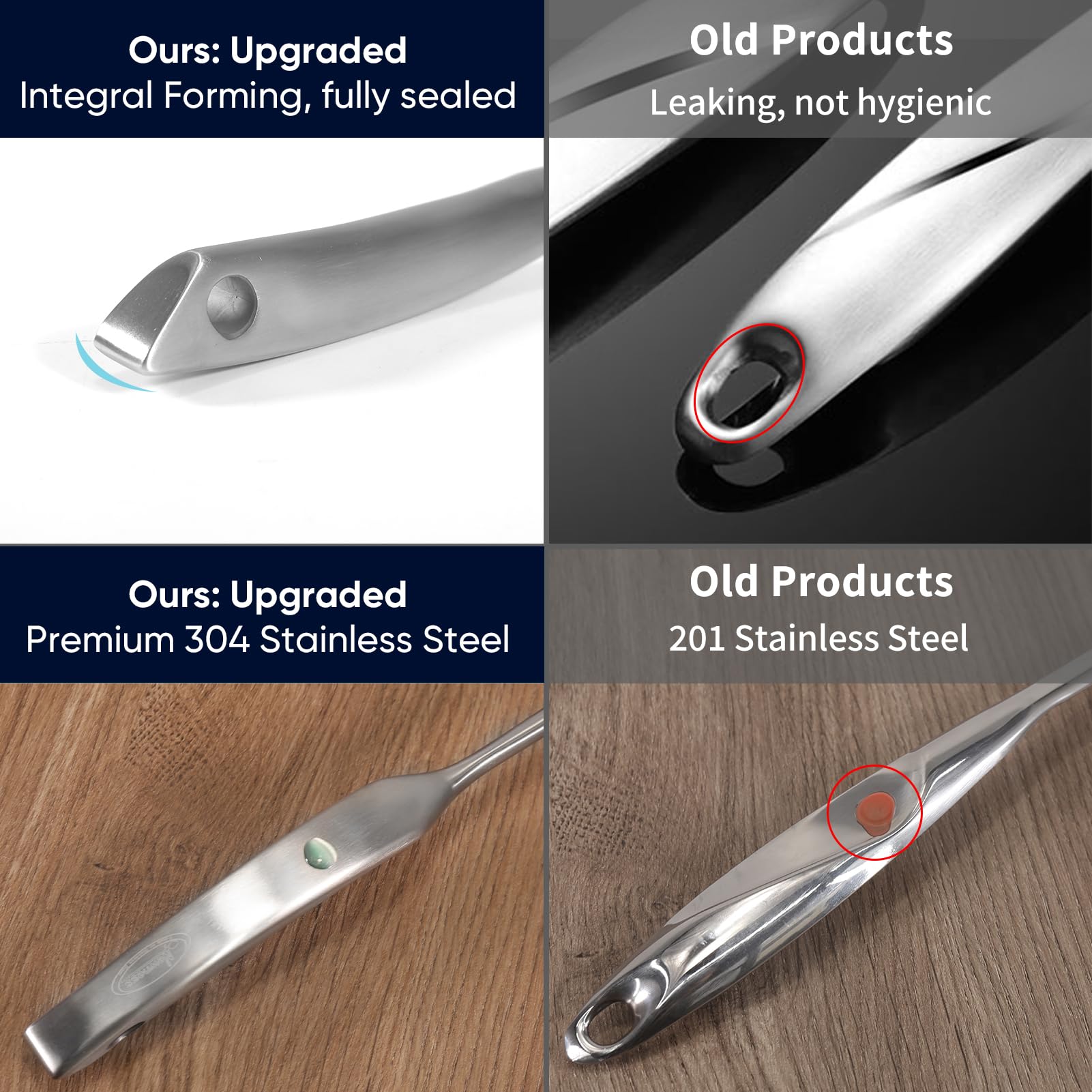 Newness Skimmer Slotted Spoon vacuum handle provides cool, comfortable grip.